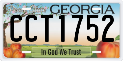 GA license plate CCT1752