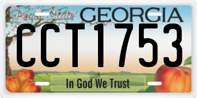 GA license plate CCT1753