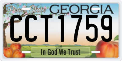 GA license plate CCT1759