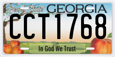 GA license plate CCT1768