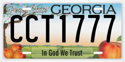GA license plate CCT1777