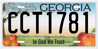 GA license plate CCT1781