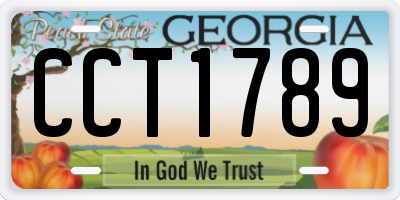 GA license plate CCT1789