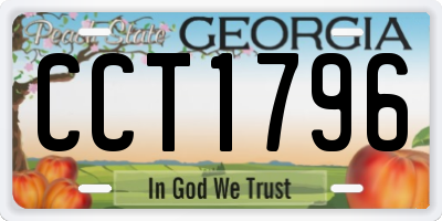 GA license plate CCT1796