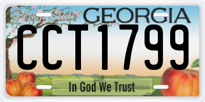 GA license plate CCT1799