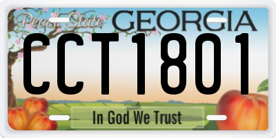 GA license plate CCT1801