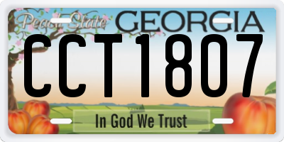 GA license plate CCT1807