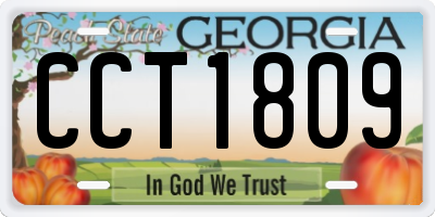 GA license plate CCT1809
