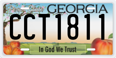 GA license plate CCT1811