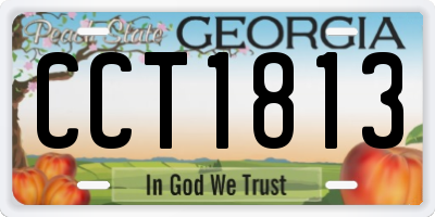 GA license plate CCT1813