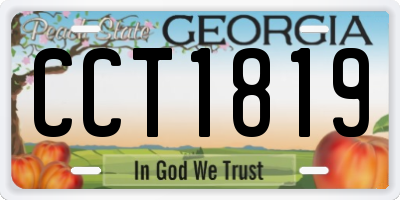 GA license plate CCT1819