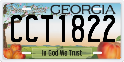 GA license plate CCT1822