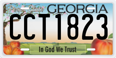 GA license plate CCT1823