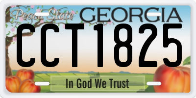 GA license plate CCT1825