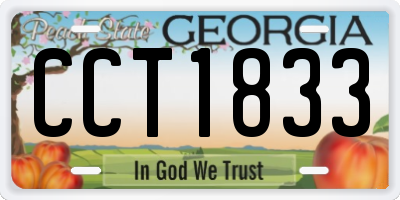 GA license plate CCT1833