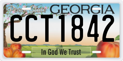 GA license plate CCT1842