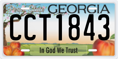 GA license plate CCT1843