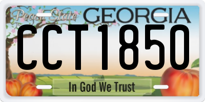 GA license plate CCT1850