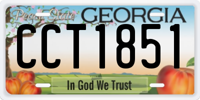 GA license plate CCT1851