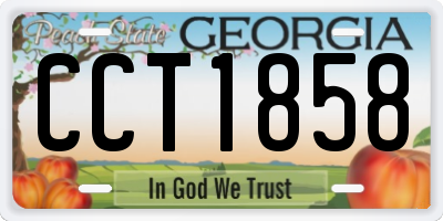 GA license plate CCT1858