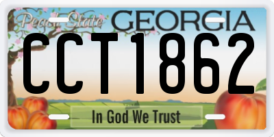 GA license plate CCT1862
