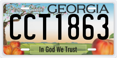 GA license plate CCT1863