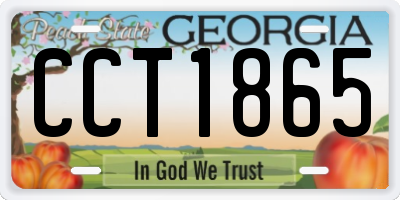 GA license plate CCT1865
