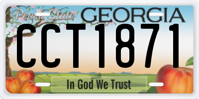 GA license plate CCT1871