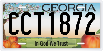GA license plate CCT1872