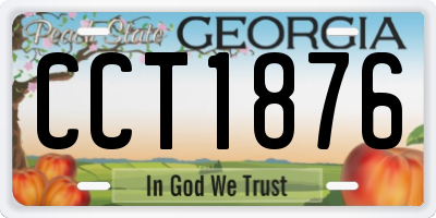 GA license plate CCT1876
