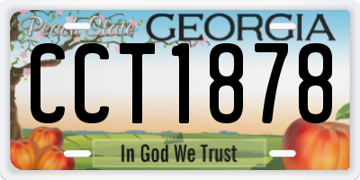 GA license plate CCT1878