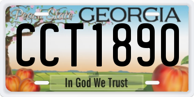 GA license plate CCT1890