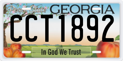 GA license plate CCT1892