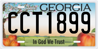 GA license plate CCT1899