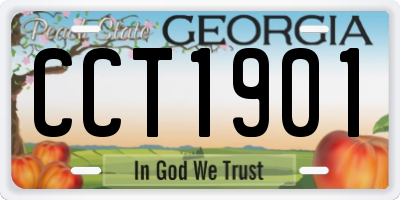 GA license plate CCT1901