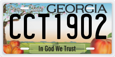GA license plate CCT1902