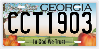 GA license plate CCT1903