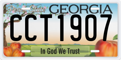 GA license plate CCT1907
