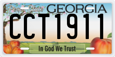 GA license plate CCT1911