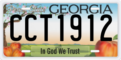GA license plate CCT1912