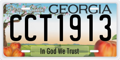GA license plate CCT1913