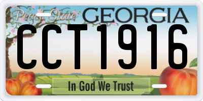 GA license plate CCT1916
