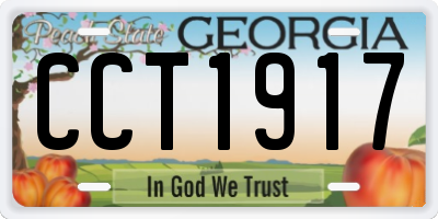 GA license plate CCT1917