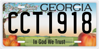 GA license plate CCT1918
