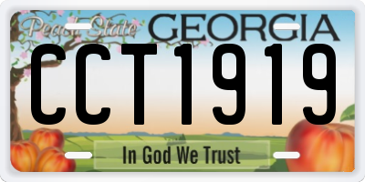 GA license plate CCT1919