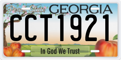GA license plate CCT1921