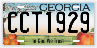 GA license plate CCT1929