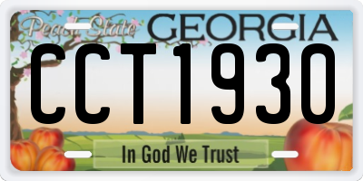 GA license plate CCT1930