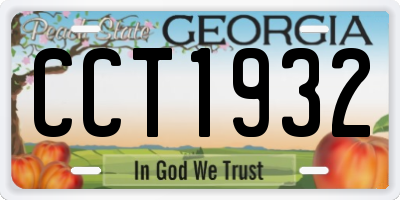 GA license plate CCT1932