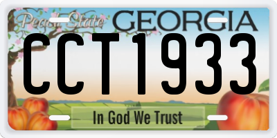 GA license plate CCT1933